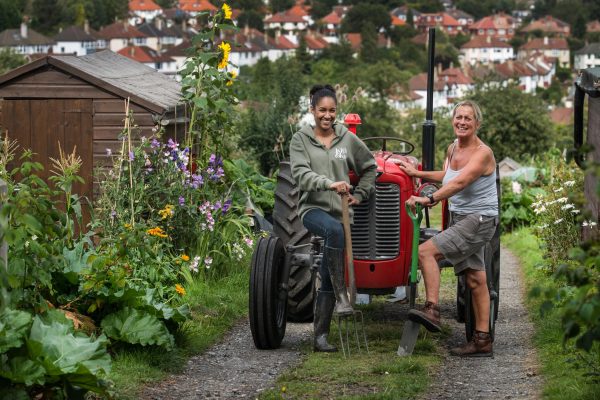 Lauren Gill, GM at Kith & Kin and Maggi Jozefowicz, lettings secretary at the Chapel Allerton Allotment and Gardens Association