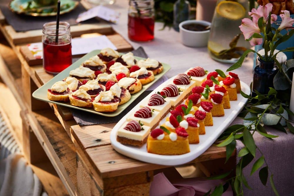 Poshnic canapés made with Cartwright & Butler products