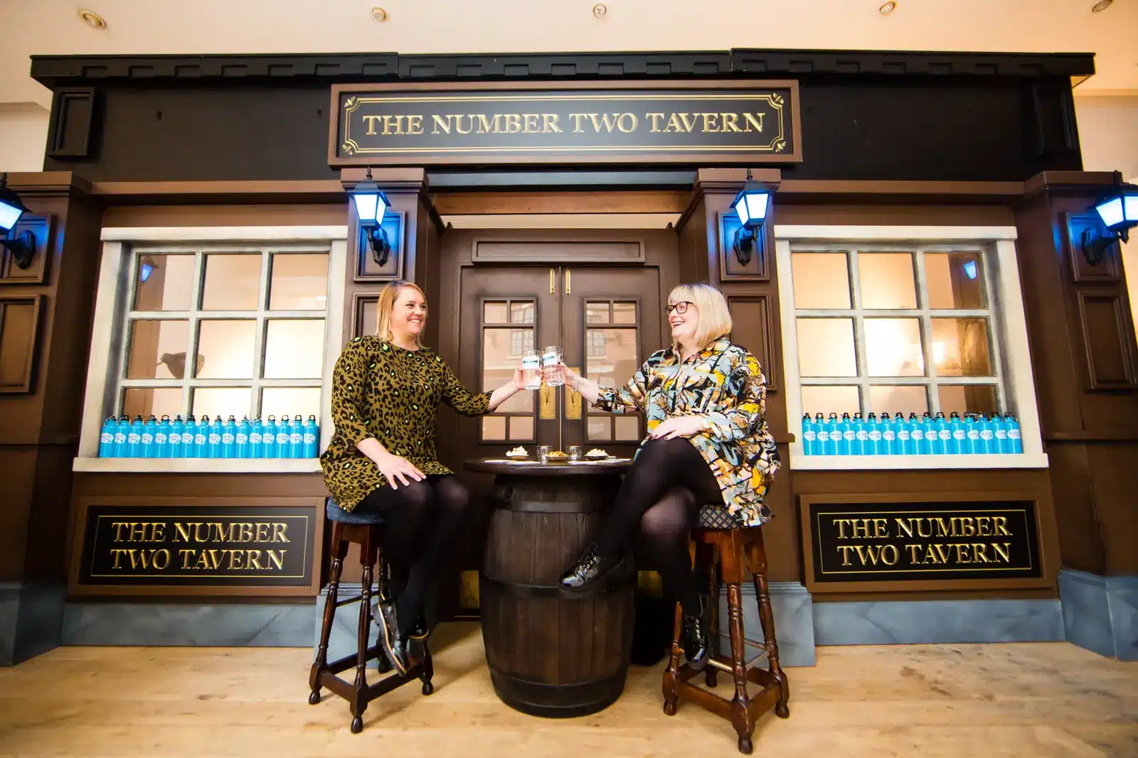 The Number Two Tavern, a pop-up pub with a traditional sign, built for Yorkshire Water at The Light in Leeds