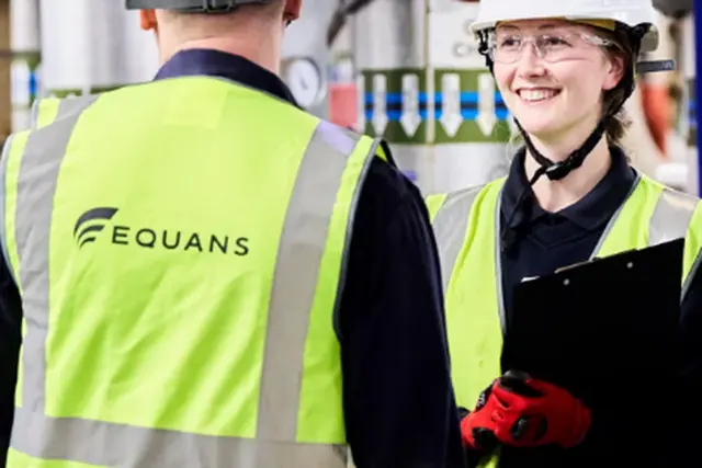 EQUANS engineers in hi-vis on site